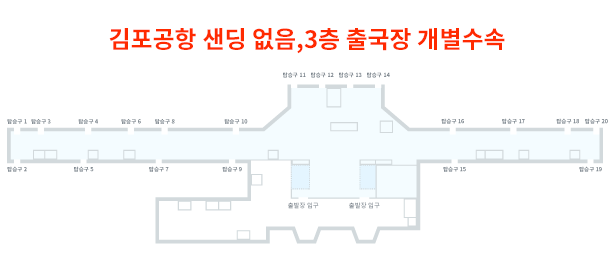 김포공항 샌딩없음 3층 출국장 개별수속  